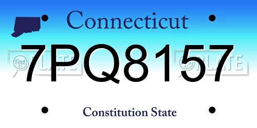 7PQ8157 Connecticut License Plate