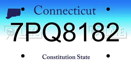 7PQ8182 Connecticut License Plate