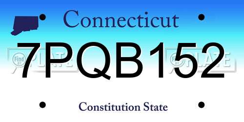 7PQB152 Connecticut License Plate