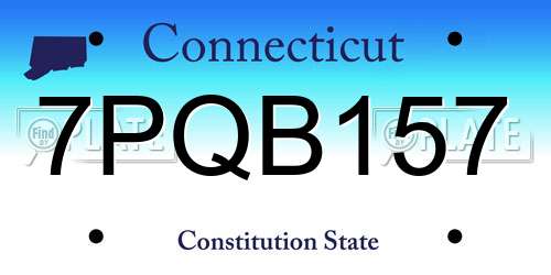 7PQB157 Connecticut License Plate