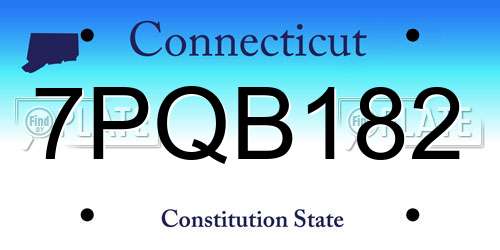 7PQB182 Connecticut License Plate