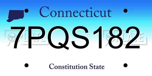 7PQS182 Connecticut License Plate