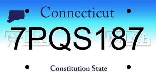 7PQS187 Connecticut License Plate