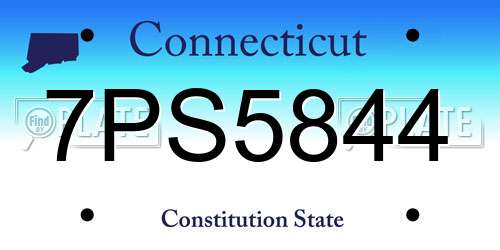 7PS5844 Connecticut License Plate