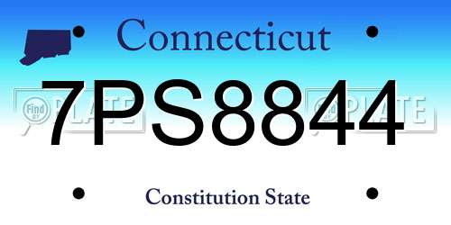 7PS8844 Connecticut License Plate