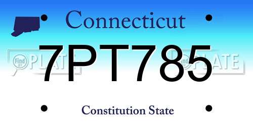 7PT785 Connecticut License Plate