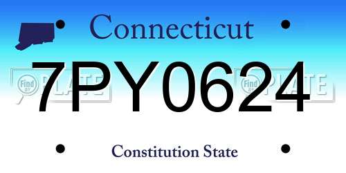 7PY0624 Connecticut License Plate