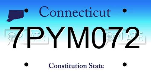 7PYM072 Connecticut License Plate