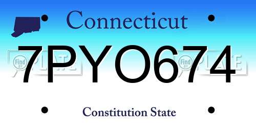 7PYO674 Connecticut License Plate