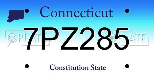 7PZ285 Connecticut License Plate