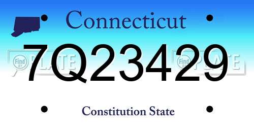 7Q23429 Connecticut License Plate