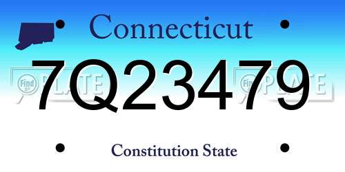 7Q23479 Connecticut License Plate