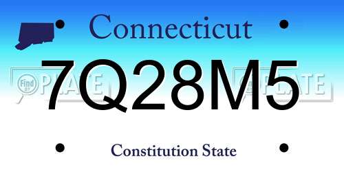 7Q28M5 Connecticut License Plate