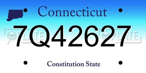 7Q42627 Connecticut License Plate