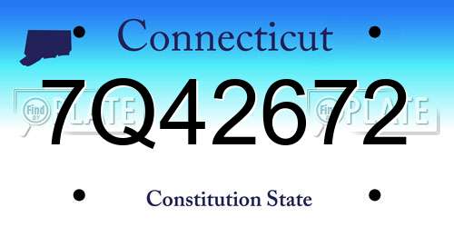7Q42672 Connecticut License Plate