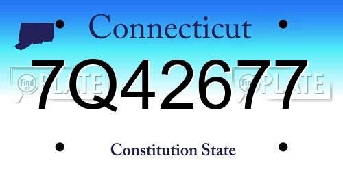7Q42677 Connecticut License Plate
