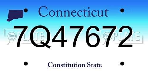 7Q47672 Connecticut License Plate