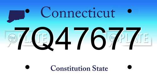 7Q47677 Connecticut License Plate