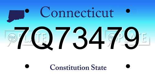 7Q73479 Connecticut License Plate