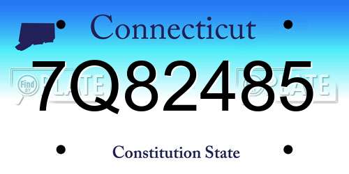 7Q82485 Connecticut License Plate