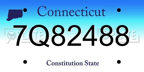 7Q82488 Connecticut License Plate