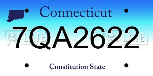 7QA2622 Connecticut License Plate
