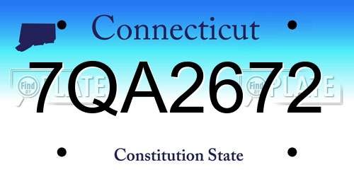 7QA2672 Connecticut License Plate