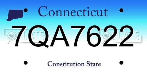 7QA7622 Connecticut License Plate