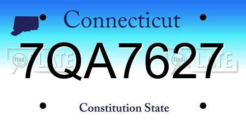 7QA7627 Connecticut License Plate