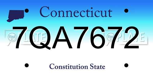 7QA7672 Connecticut License Plate