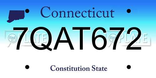 7QAT672 Connecticut License Plate