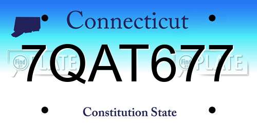 7QAT677 Connecticut License Plate