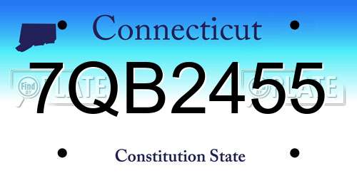 7QB2455 Connecticut License Plate