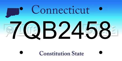 7QB2458 Connecticut License Plate