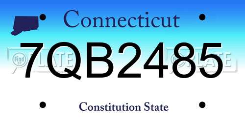 7QB2485 Connecticut License Plate