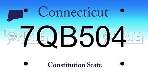 7QB504 Connecticut License Plate