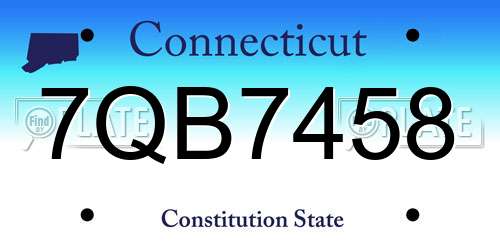 7QB7458 Connecticut License Plate