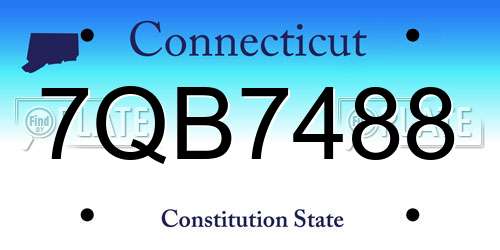 7QB7488 Connecticut License Plate