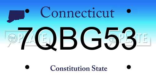 7QBG53 Connecticut License Plate