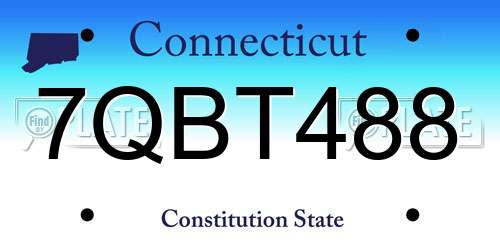 7QBT488 Connecticut License Plate