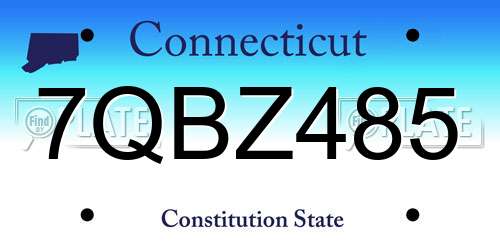 7QBZ485 Connecticut License Plate