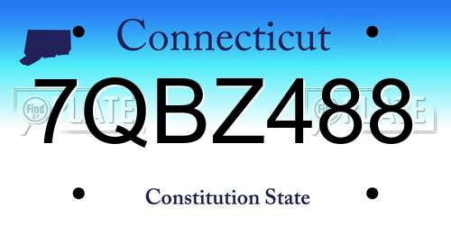 7QBZ488 Connecticut License Plate