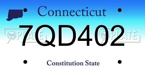 7QD402 Connecticut License Plate