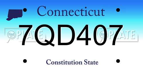 7QD407 Connecticut License Plate