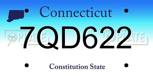 7QD622 Connecticut License Plate