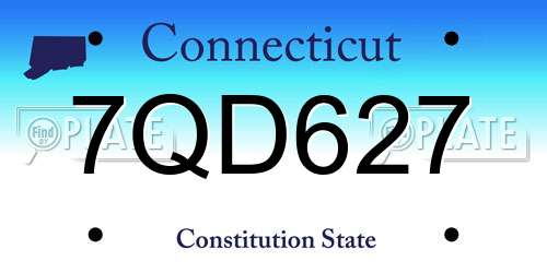 7QD627 Connecticut License Plate