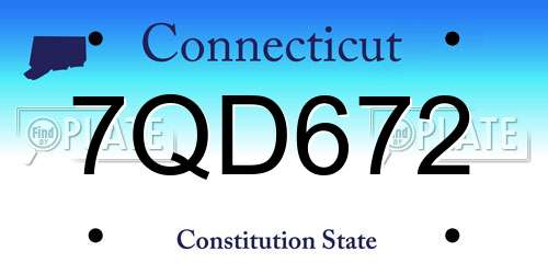 7QD672 Connecticut License Plate