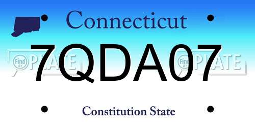 7QDA07 Connecticut License Plate