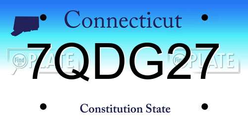7QDG27 Connecticut License Plate
