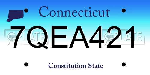 7QEA421 Connecticut License Plate